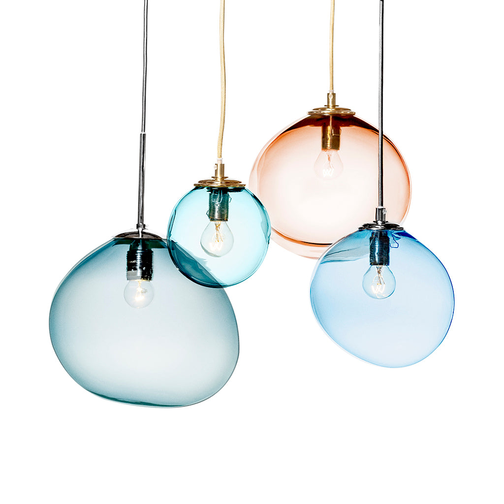 Pounding radium butik Mundblæst SKY glaslampe, blå - designet af Pernille Bülow – Pernille Bülow  A/S