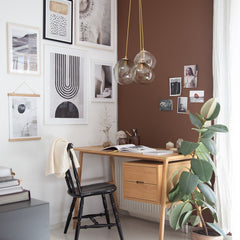 Beautiful Danish Lamps In My Study - In Shades of Toffee and Smoke