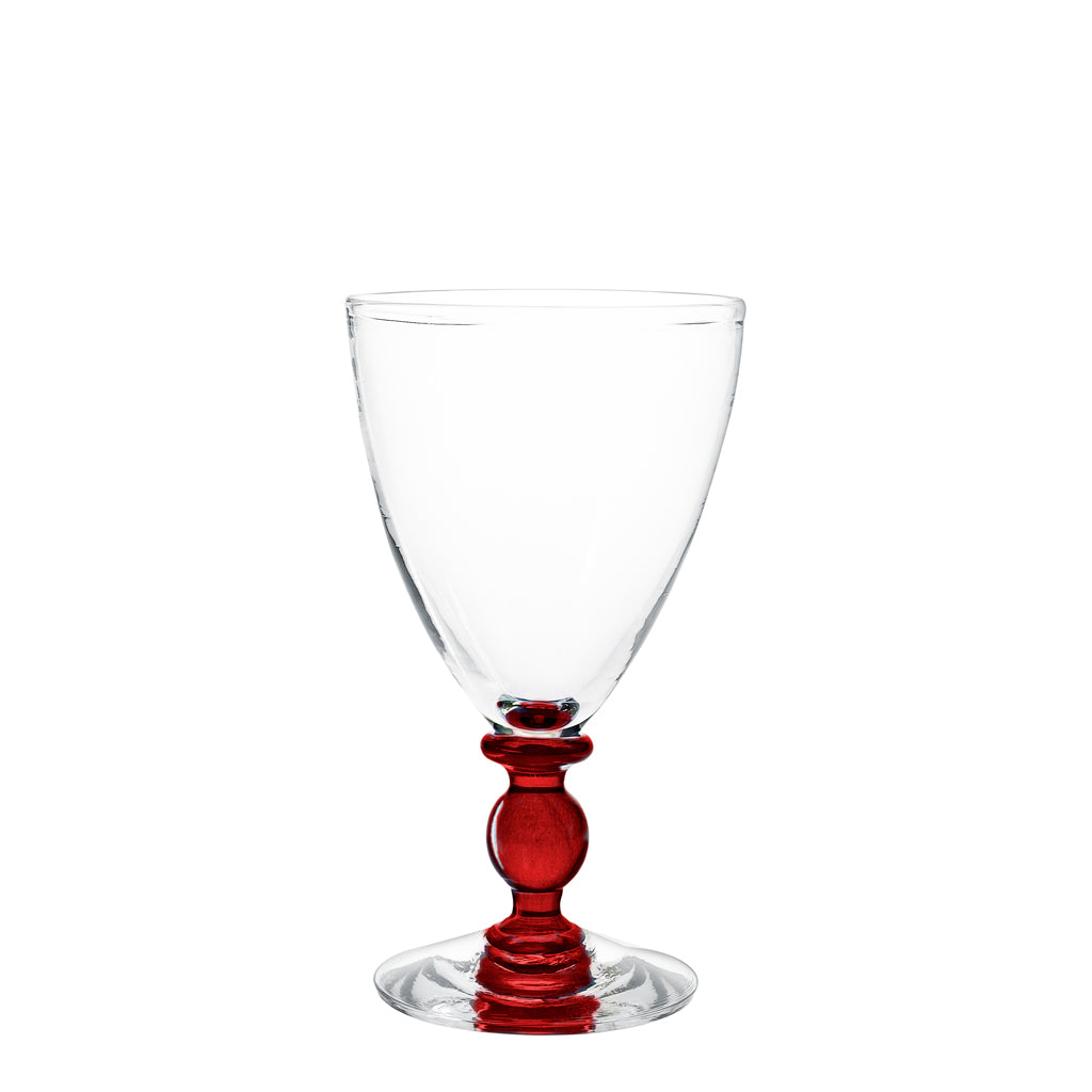 Mundblæst Balu hvidvinsglas, rød - designet af Pernille Bülow