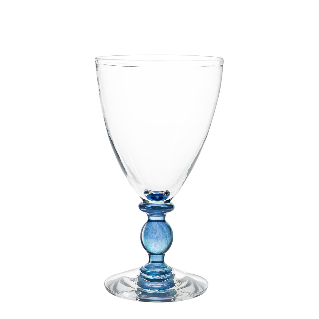 Mundblæst Balu rødvinsglas, blå - designet af Pernille Bülow