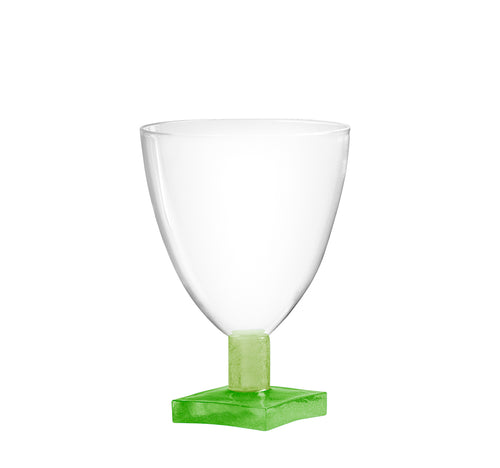 Håndlavet Chess portvinsglas, grøn fod - designet af Pernille Bülow