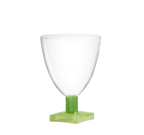 Håndlavet Chess portvinsglas, lysegrøn fod - designet af Pernille Bülow