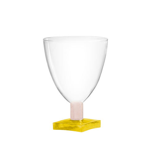 Håndlavet Chess portvinsglas, gul fod - designet af Pernille Bülow