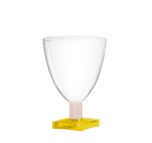 Håndlavet Chess portvinsglas, gul fod - designet af Pernille Bülow