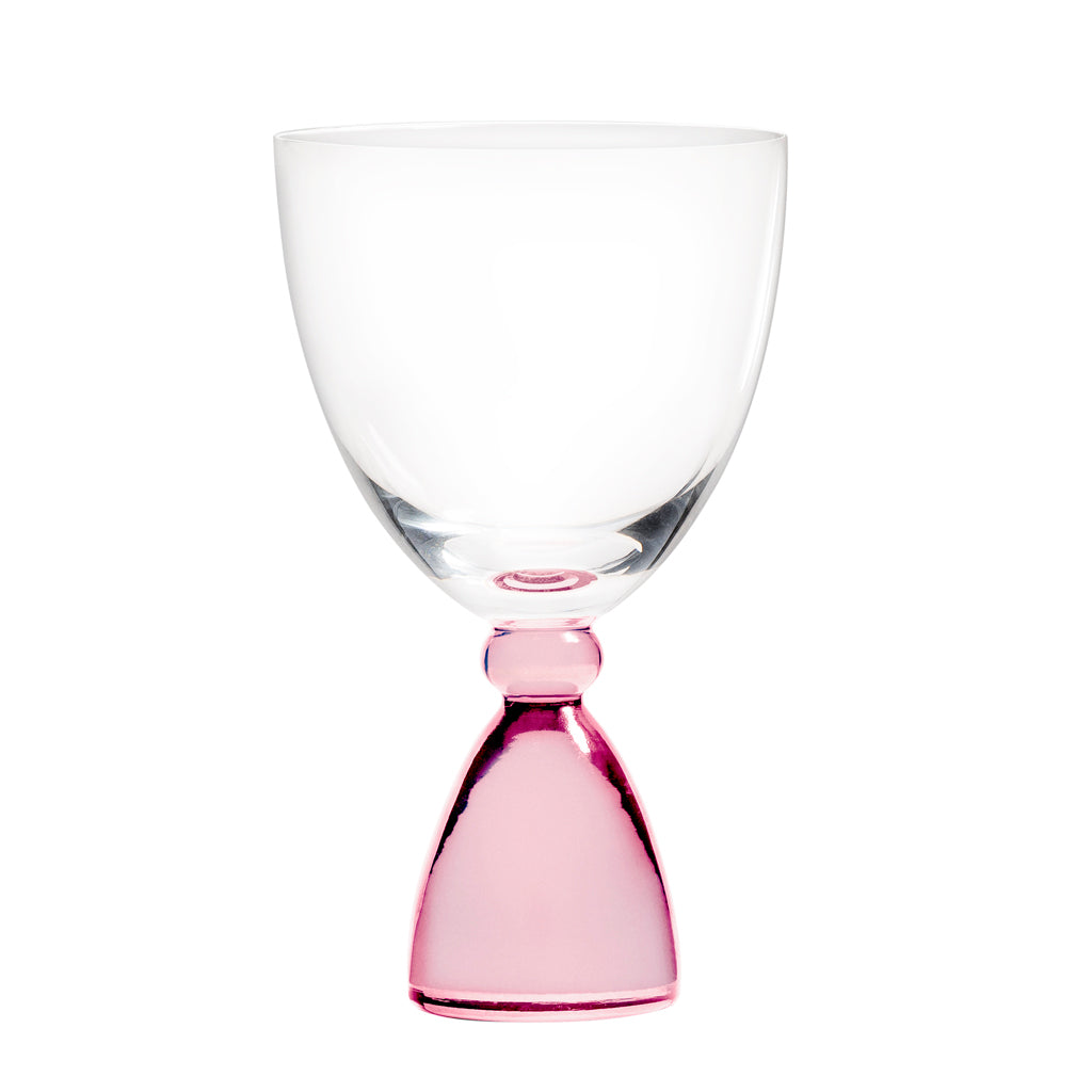 Mundblæst DotCom vinglas, rosa - designet af Pernille Bülow
