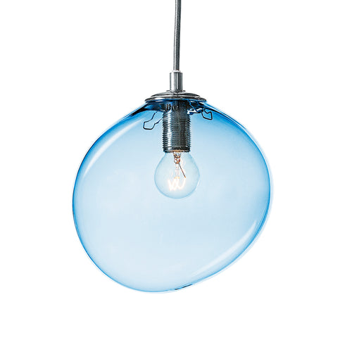 Mundblæst SKY glaslampe, blå, mellem - designet af Pernille Bülow