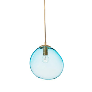 Mundblæst SKY glaslampe, turkis, medium - designet af Pernille Bülow