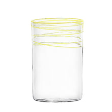 Mundblæst juiceglas, gul - håndlavet og designet af Pernille Bülow