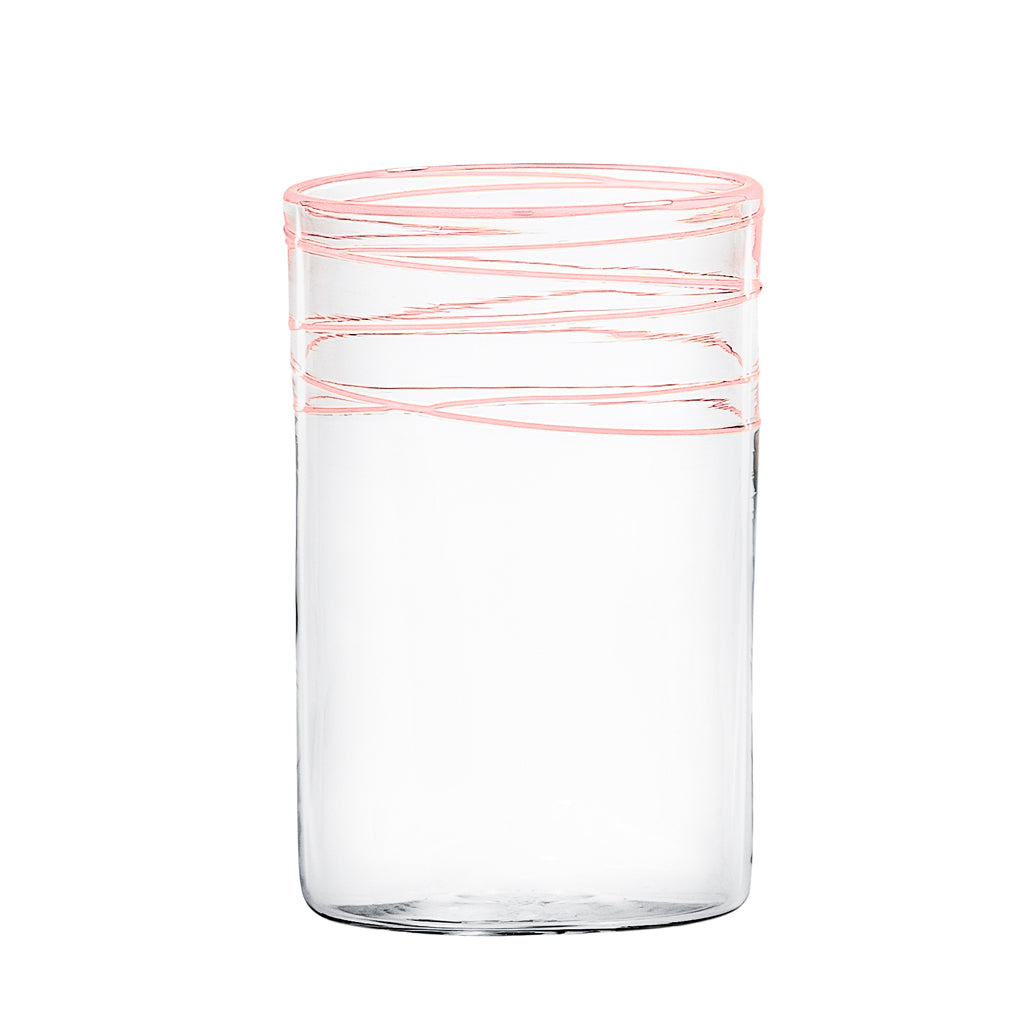Mundblæst juiceglas lys rosa - håndlavet og designet af Pernille Bülow