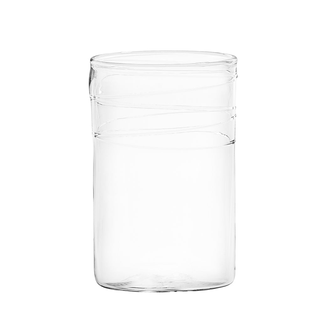 Mundblæst juiceglas, klar - håndlavet og designet af Pernille Bülow