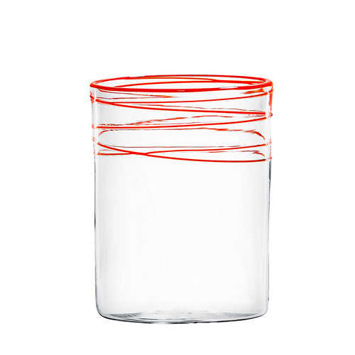 Mundblæst mælkeglas, rød - håndlavet og designet af Pernille Bülow