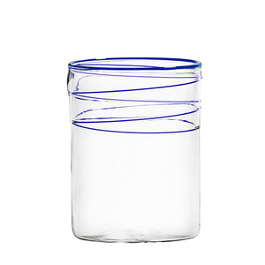 Mundblæst mælkeglas mørkeblå - håndlavet og designet af Pernille Bülow