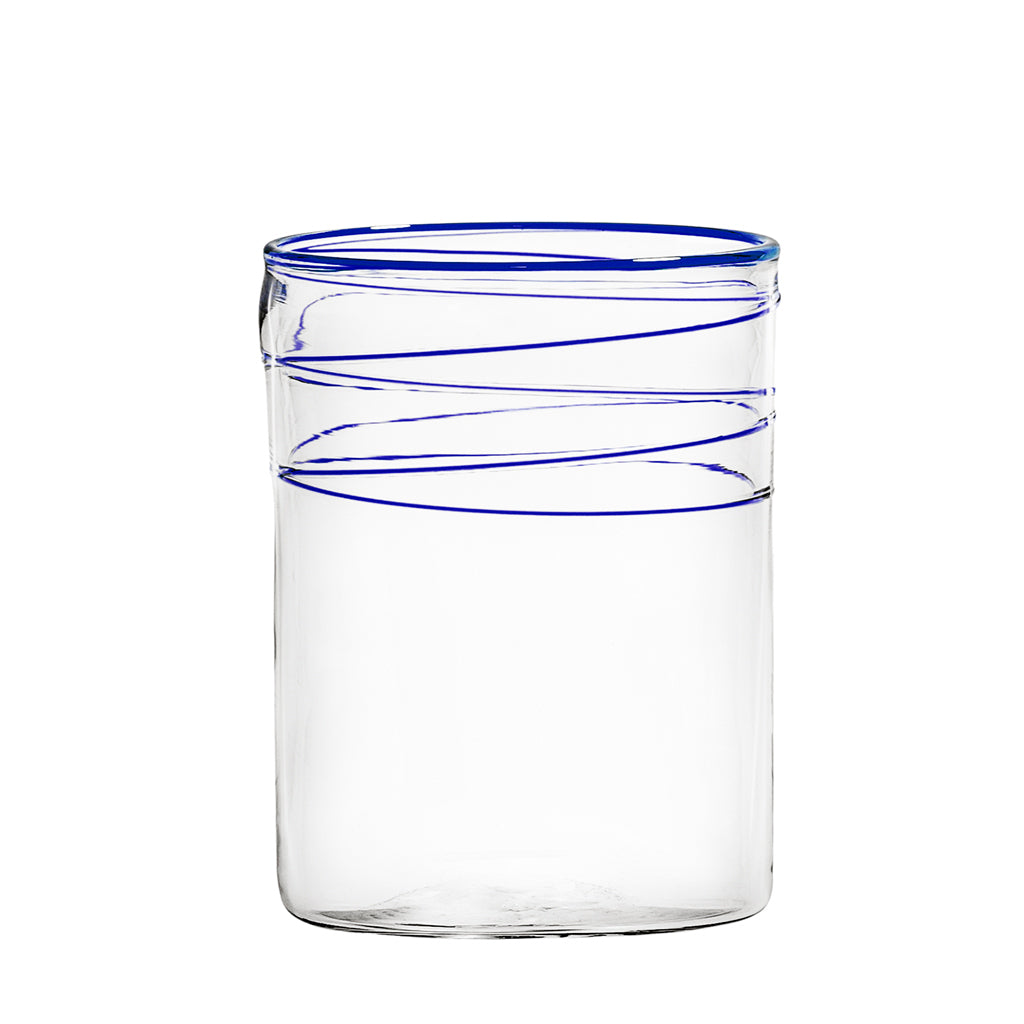 Mundblæst mælkeglas mørkeblå - håndlavet og designet af Pernille Bülow