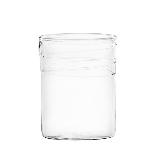 Mundblæst mælkeglas, klart - håndlavet og designet af Pernille Bülow