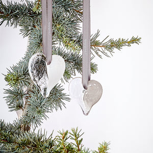Håndlavede hjerte juleophæng - julepynt i glas fra Pernille Bülow